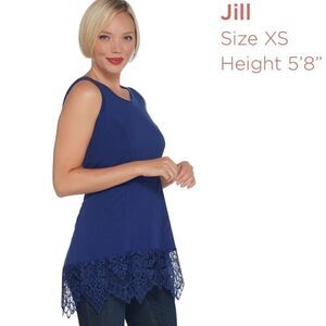Kathleen Kirkwood Swing Cami with Point Lace Ribbed Hourglass Design Tank-Top